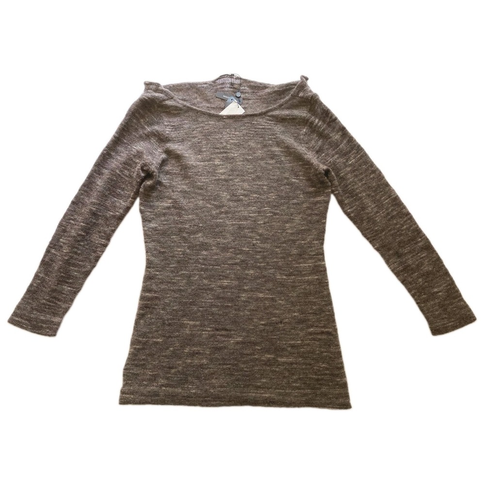 Magaschoni Sweater Tunic Women L Brown Space Dye Wool/Nylon Blnd Long Sleeve NWT